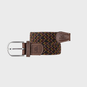 Premium The Caracas Woven Multicoloured Elastic Stretch BillyBelt with  Calfskin Leather